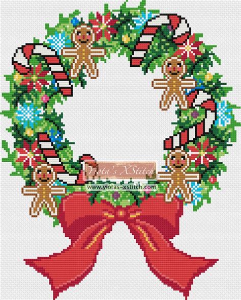 Christmas wreath cross stitch kit | Yiotas XStitch