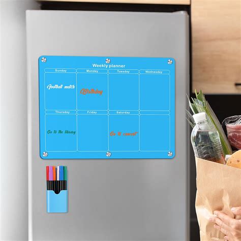 Calendario mensual y semanal magnético acrílico para refrigerador 2