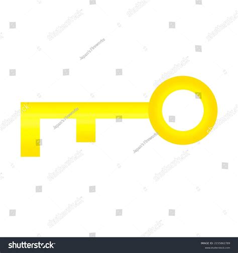 Golden Key On White Background Stock Illustration 2155862789 | Shutterstock