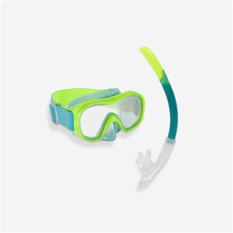 Kit De Snorkeling Masque Tuba Snk Enfant Vert Fluo Bleu Cendr