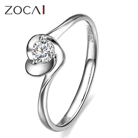 Zocai Marca Natural Verdadera Ct Certified H Si Diamante Anillo