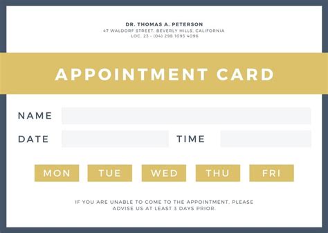 Appointment Cards Template