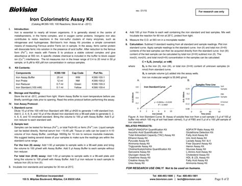 Iron Colorimetric Assay Kit