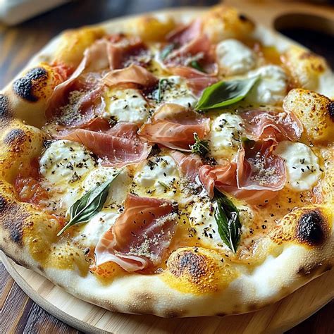 White Pizza With Prosciutto Hot Honey