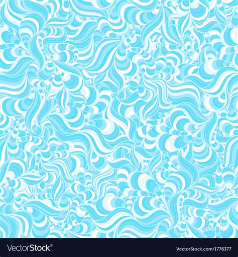 Seamless Abstract Hand Drawn Waves Blue Pattern Vector Image