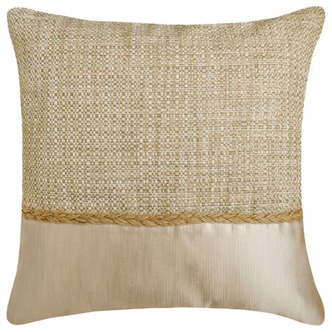 Beige Jute And Satin Jute Lace Throw Pillow Cover Jute Ivory Suit 22x22 Contemporary