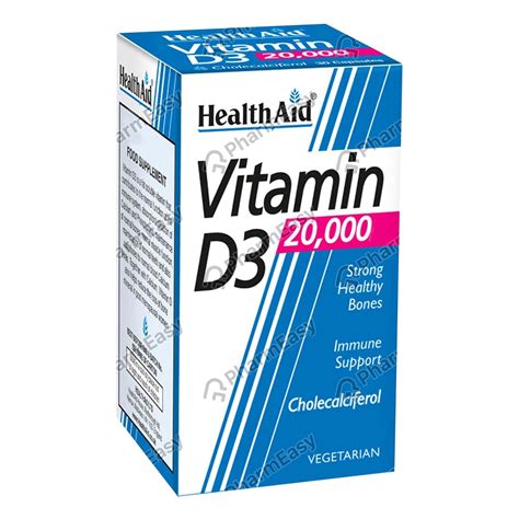 Buy Health Aid Vitamin D3 20000 Iu Capsule 30 Online At Flat 18 Off