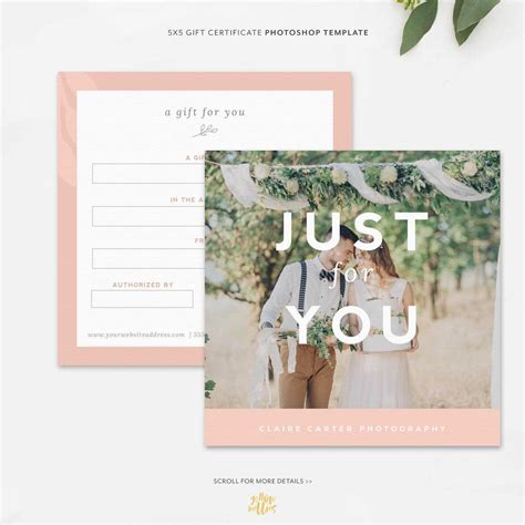Gift Certificate Template For Photographers Or Small Businesses | Gift