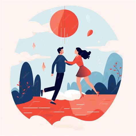 Premium Ai Image Flat Illustration Of Couple Falling In Love Perfect