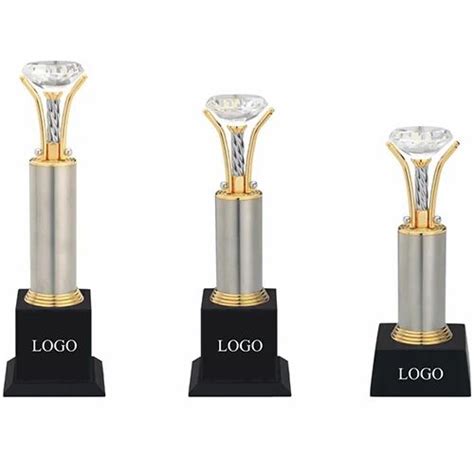 Brass Golden Crystal Trophies Shape Rectangular For Awards At Rs