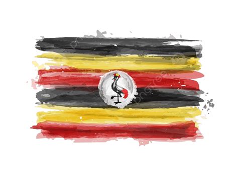 Vectorized Watercolor Painting Of Ugandas Flag With Realistic Effects