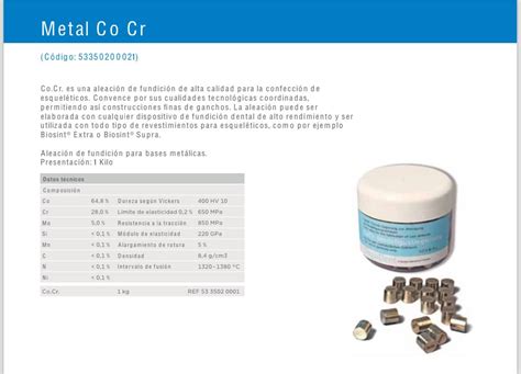 METAL CROMO COBALTO DEGUDENT 1KG Blasdent