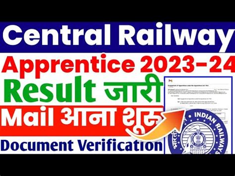 Central Railway Apprentice Result Document Verification Rrc