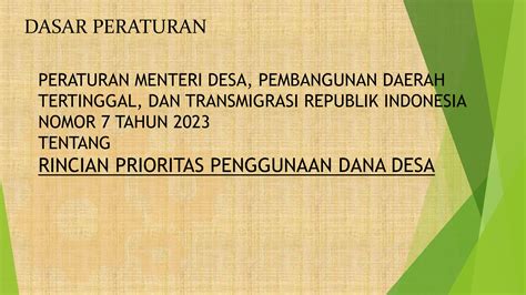 PRIORITAS DANA DESA 2024 Permendesa Pptx