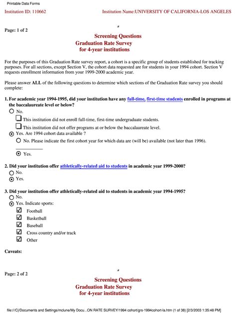 Fillable Online Ucop For The Purposes Of This Graduation Rate Survey