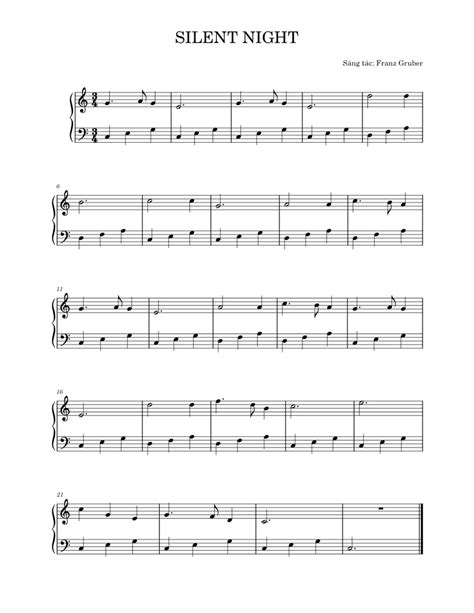 Silent Night Sheet Music For Piano Solo