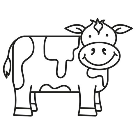 Cute Cow Outline Svg Etsy