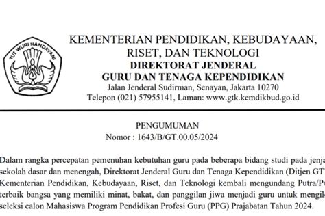 PPG Prajabatan 2024 Telah Dibuka Pastikan Memahami Tahapan Seleksi