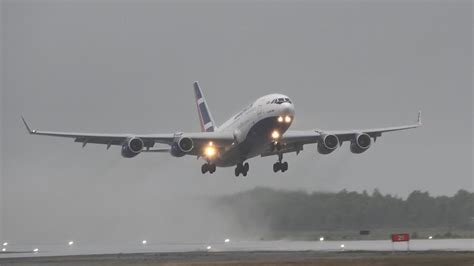 Ilyushin Il Wet Windy Landing Takeoff Youtube