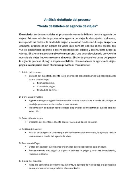 Análisis y Modelado del Proceso de Venta de Billetes en Agencia - Studocu