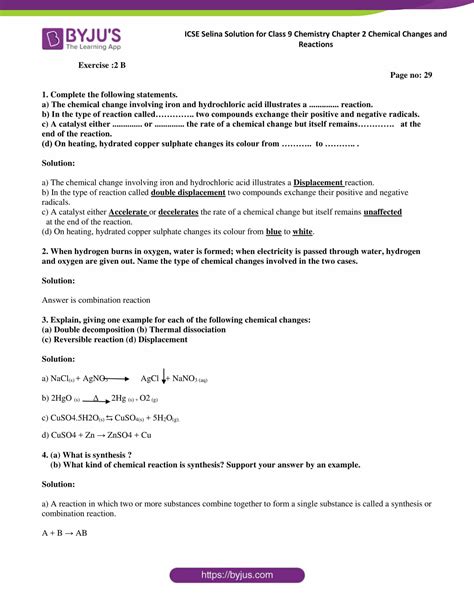 Selina Solutions Class 9 Concise Chemistry Chapter 2 Chemical Changes