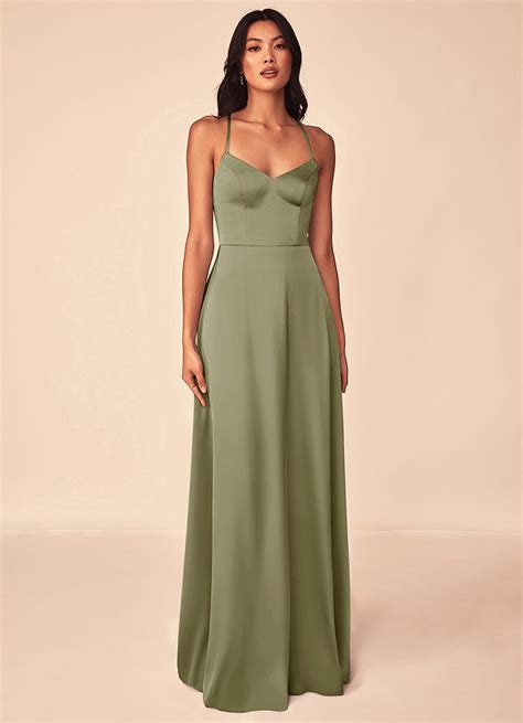 Azazie Mei Stretch Satin Dress Pistachio Bridesmaid Dresses Azazie