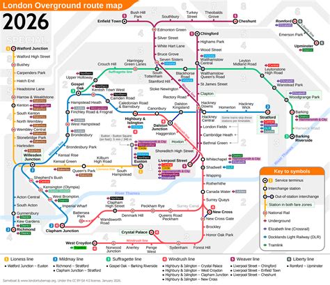 Map of the Overground Line (OG line). Updated 2023.