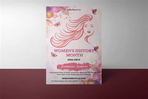 Womens History Month Party Flyer Template Images Behance