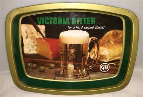 Victoria Bitter Vintage Authentic Metal Beer Serving Tray Rare