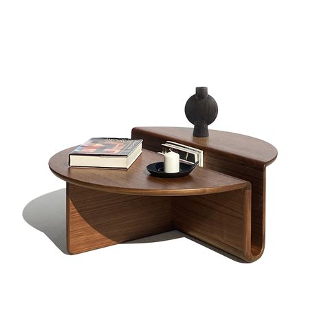 Kanyon Coffee Table Contemporary Sculptural Minimalist Round Wooden