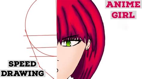 Drawing Red Hair Anime Girl On Ipad Mini Time Lapse Skemation Youtube