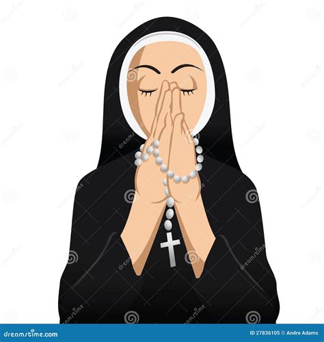 Nun Catholic praying stock vector. Illustration of cross - 27836105