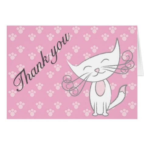 Cute cat Thank You card | Zazzle