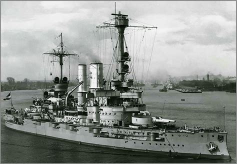 German predreadnought Schlesien in Swinemünde, circa 1930 [1450x1000 ...