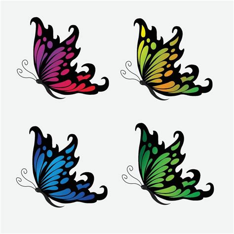 Colecci N De Elegantes Mariposas De Colores Vector En Vecteezy