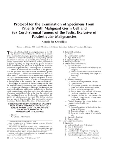 Pdf Protocol For The Examination Of Specimens From Patients With