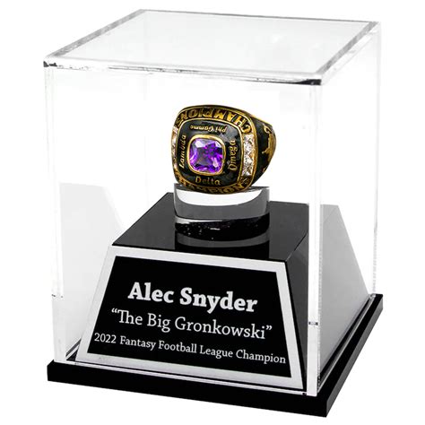 Custom Engraved Championship Ring Display Case Acrylic For Fantasy