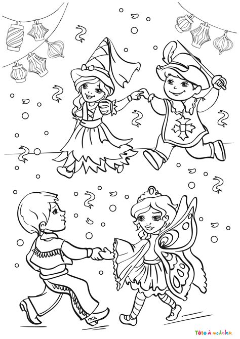 Coloriage Du Carnaval Un Dessin De T Te Modeler