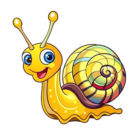 Personaje De Dibujos Animados De Caracol Vector Premium