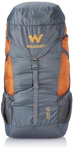 Polyester Wildcraft Wildcraft Ltrs Grey And Orange Rucksack Number