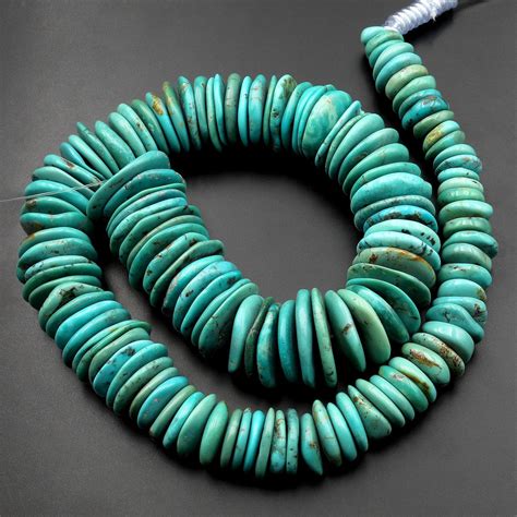 Graduated Genuine Natural Turquoise Heishi Beads Rondelle 155 Strand Intrinsic Trading