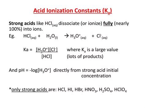 Ppt Acid Ionization Constants K A Powerpoint Presentation Free