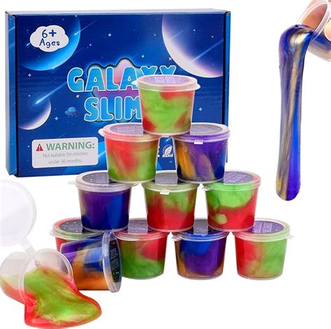 Mengran 12 Pack Mini Galaxy Slime Kit Diy Fluffy Slime Kit Galaxy Water Slime Putty Party Favor