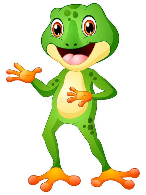 Cute Frog Cartoon Leaping Stock Vector Illustration Of Green 79705375