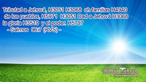 Salmos 967 Rvs Tributad A Jehová H3051 H3068