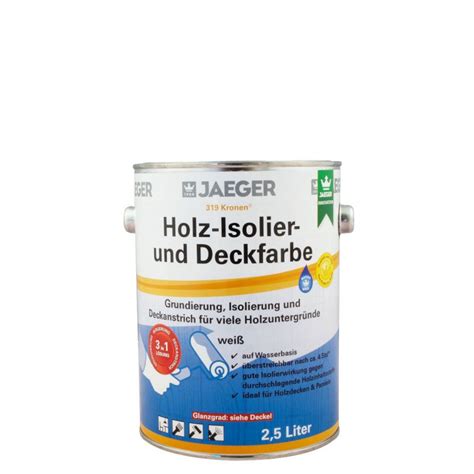 Jaeger Kronen Holz Isolier Und Deckfarbe 319 Weiss 2 5L Matt 3in1