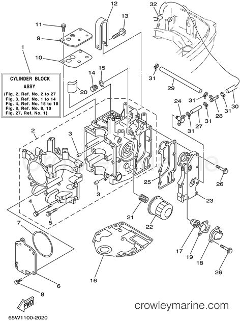 Cylinder Crankcase Outboard Hp F Mlha Crowley Marine