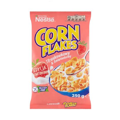 Płatki śniadaniowe Nestle Corn flakes truskawkowo śmietankowe 250g