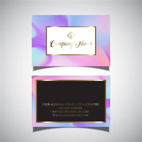 Business card with hologram design | Free Vector