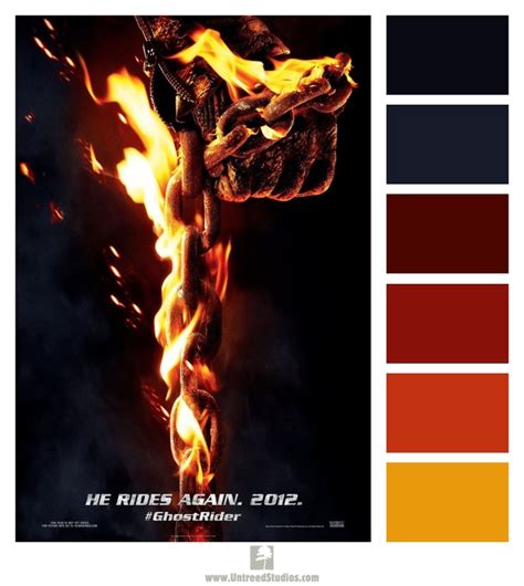 Color Palette Based On The Movie Poster For Ghost Rider Ghost Rider